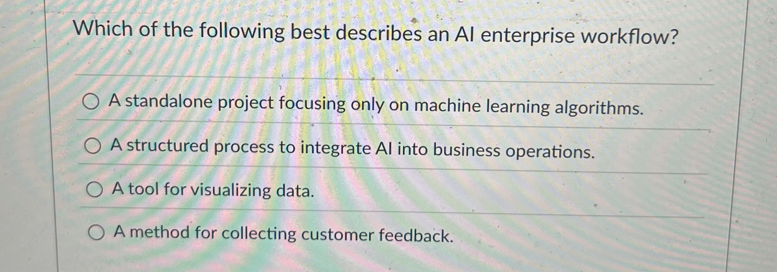 Which of the following best describes an AI