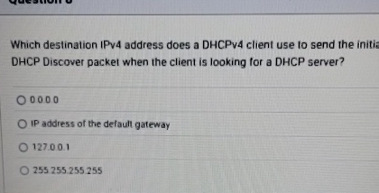 Which destination IPv 4 address does a DHCPv 4