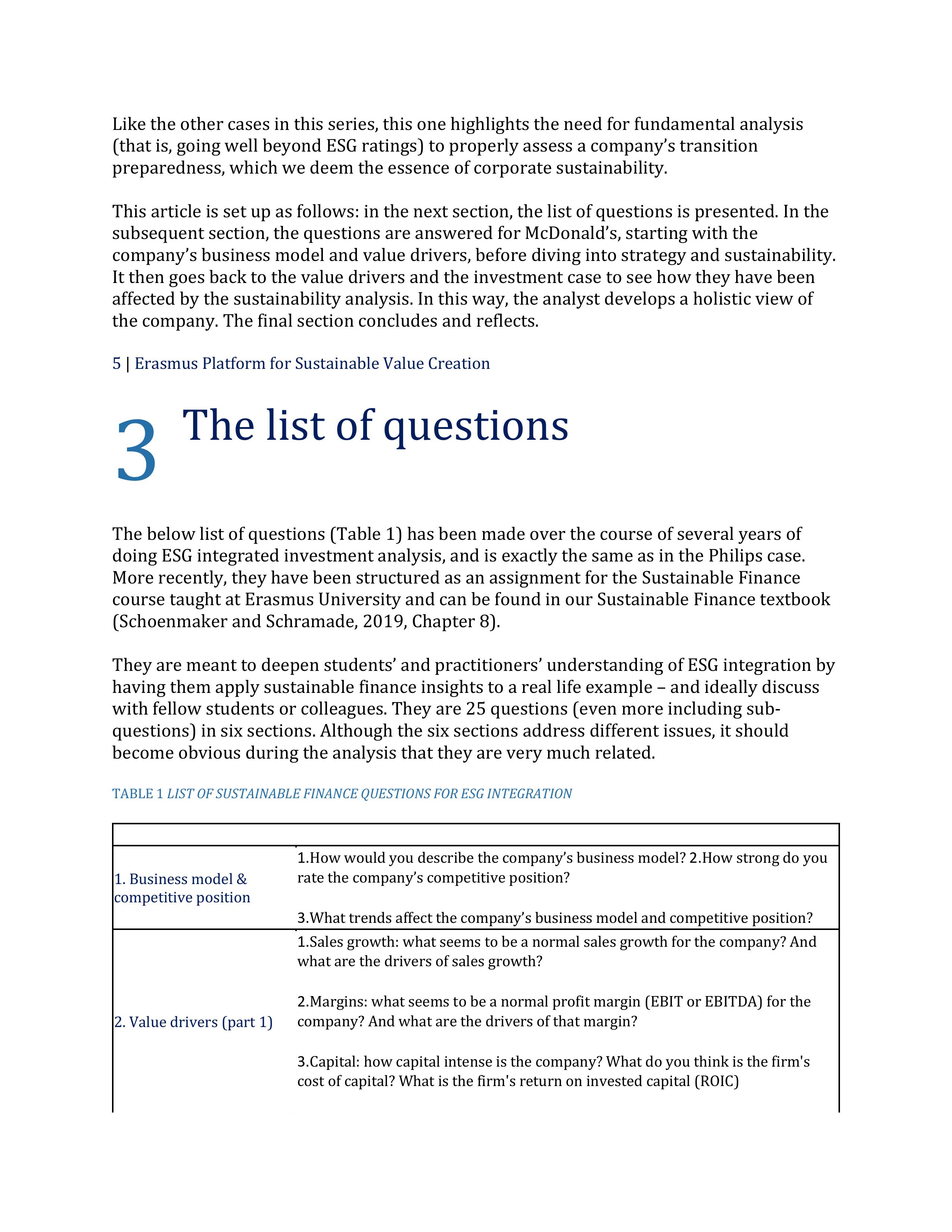 Erasmus Platform for Sustainable Value Creation,