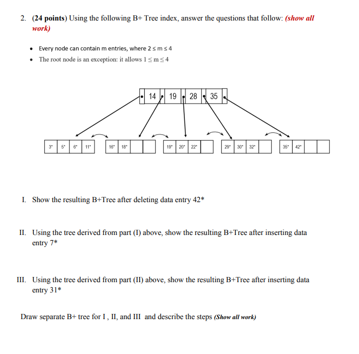 2 . ( 2 4 points ) Using the following \ ( \