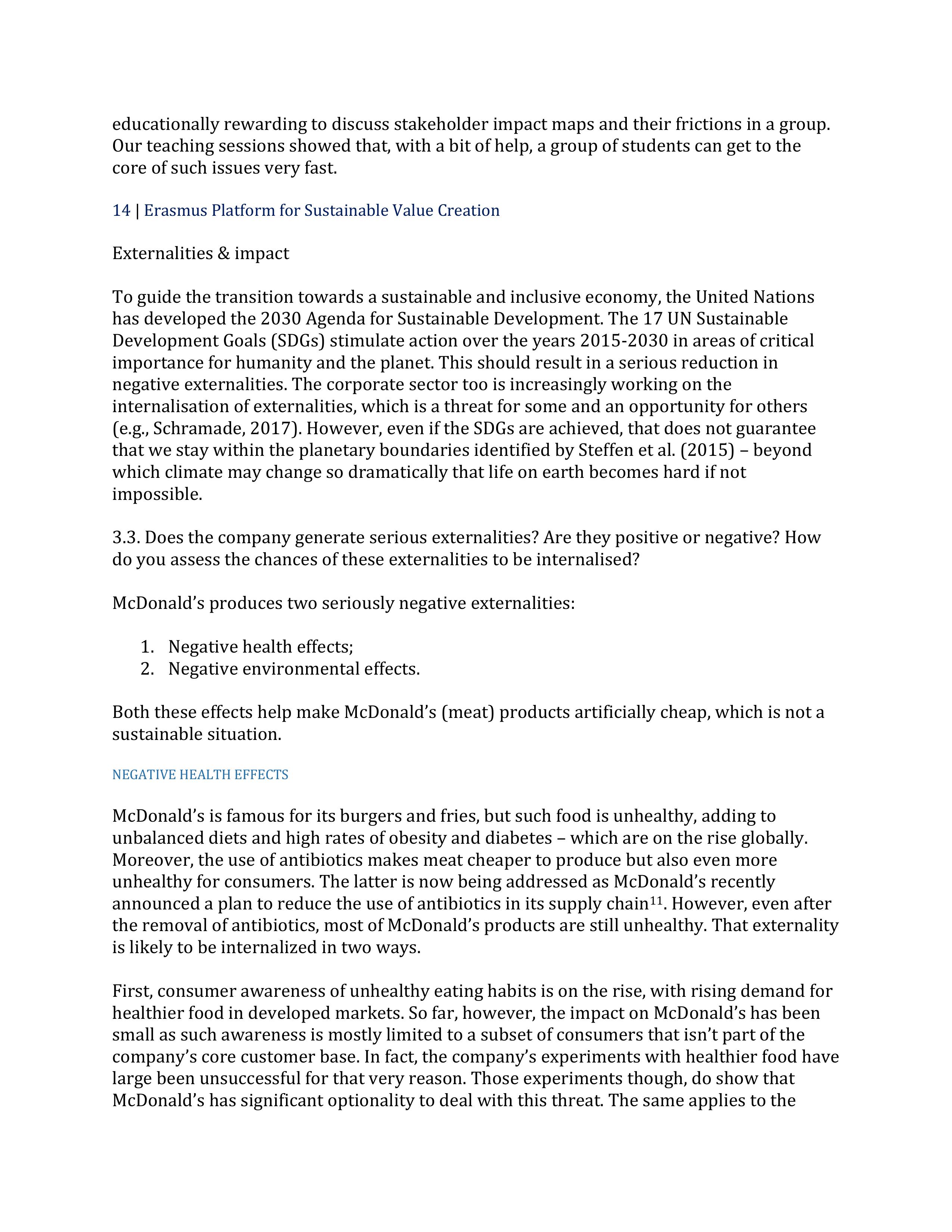 Erasmus Platform for Sustainable Value Creation,