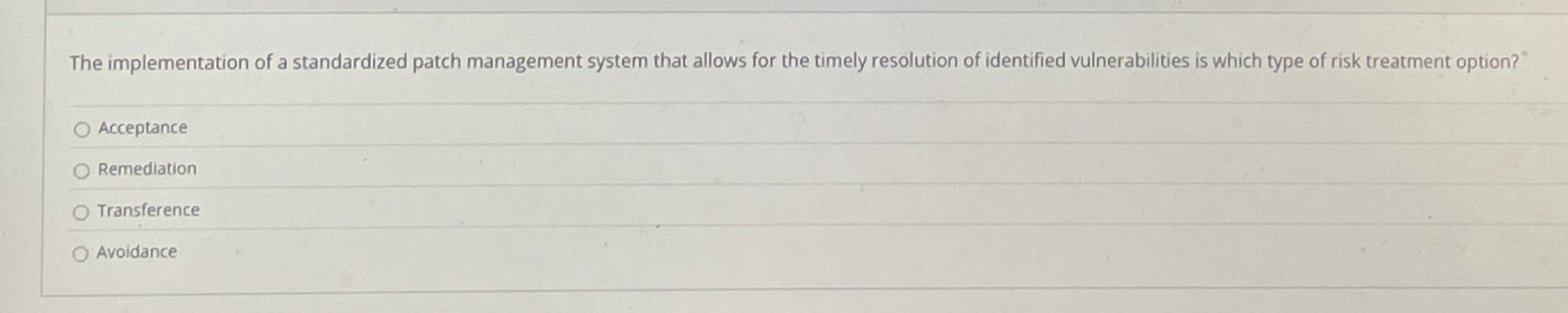 The implementation of a standardized patch