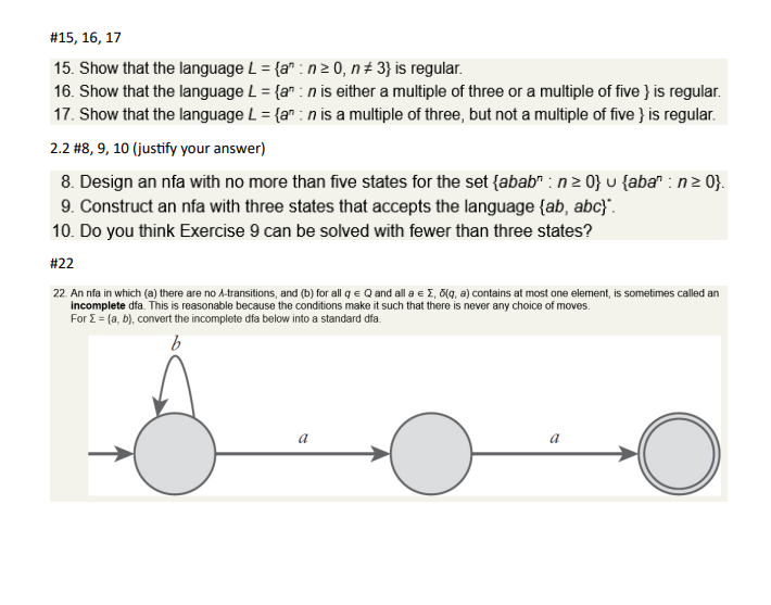 # 1 5 , 1 6 , 1 7 1 5 . Show that the language L