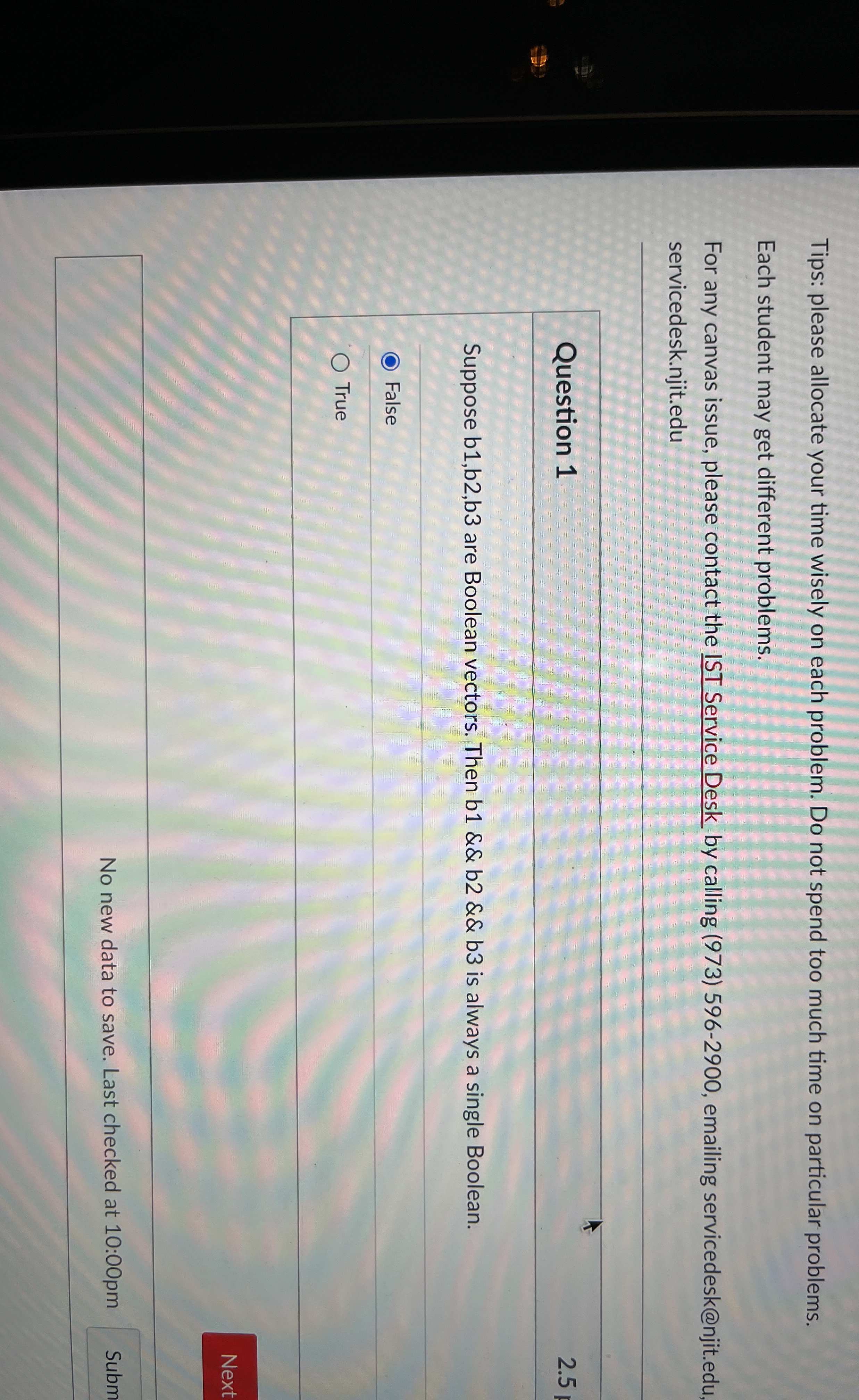 Tips: please allocate your time wisely on each
