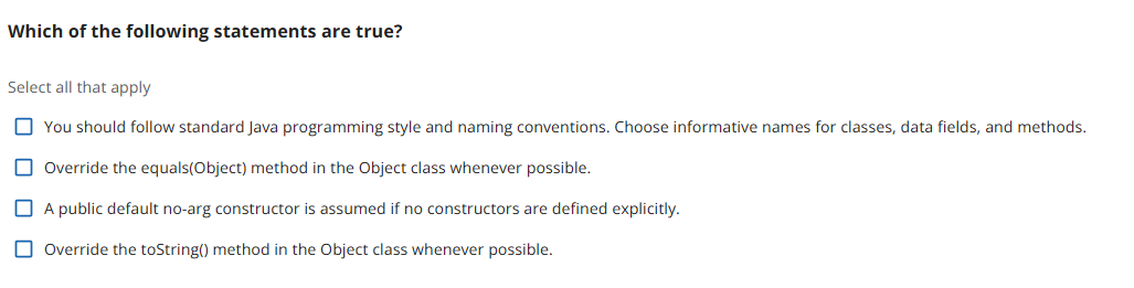 Which of the following statements are true?