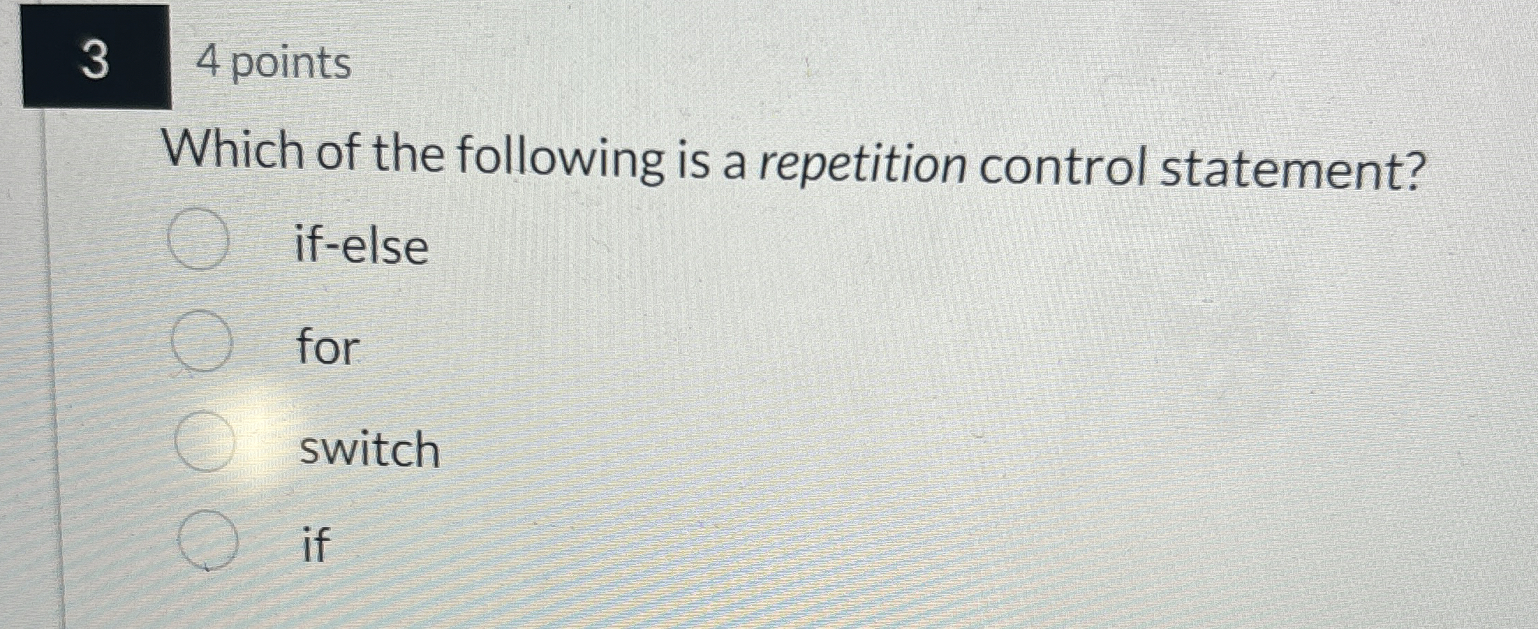 3 4 points Which of the following is a repetition