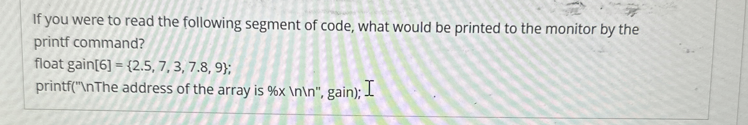 If you were to read the following segment of