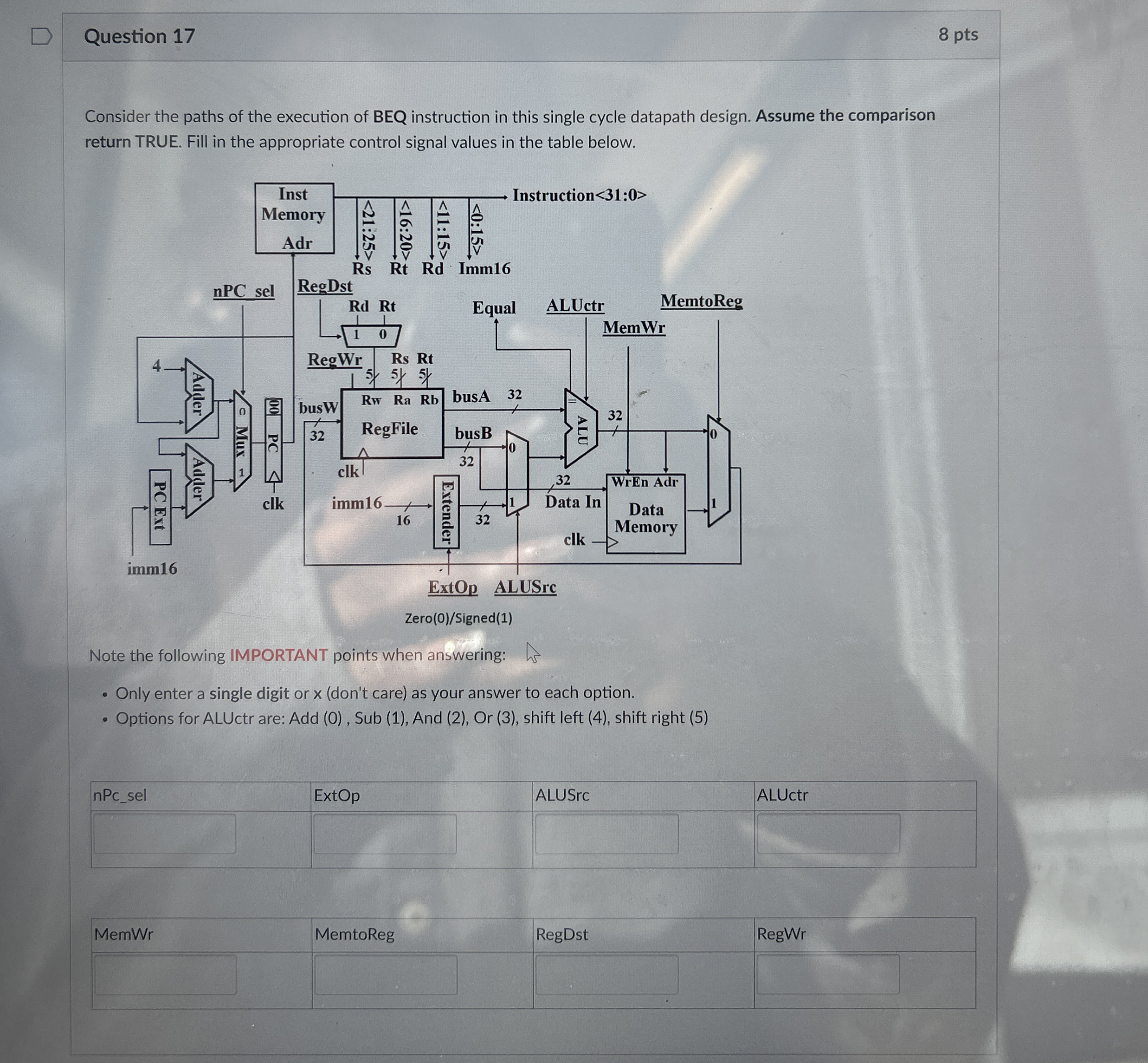 Question 1 7 8 pts Consider the paths of the