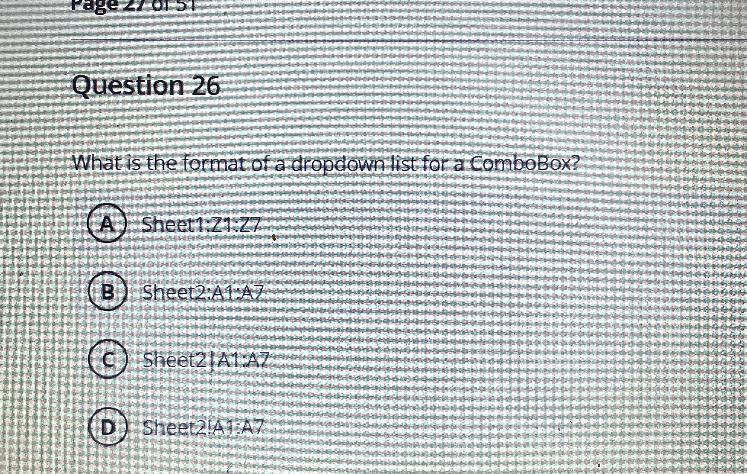 Question 2 6 What is the format of a dropdown