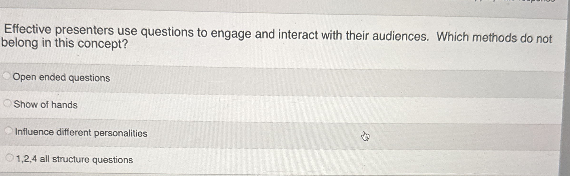 Effective presenters use questions to engage and