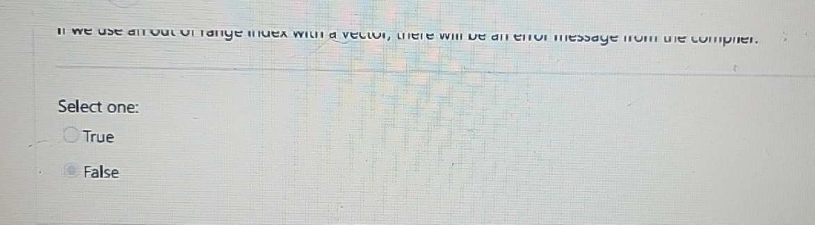 if we use an out of range index with a vector,
