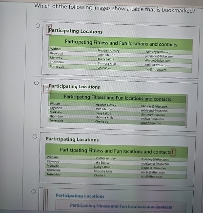 Which of the following images show a table that