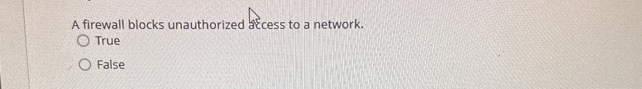 A firewall blocks unauthorized akcess to a