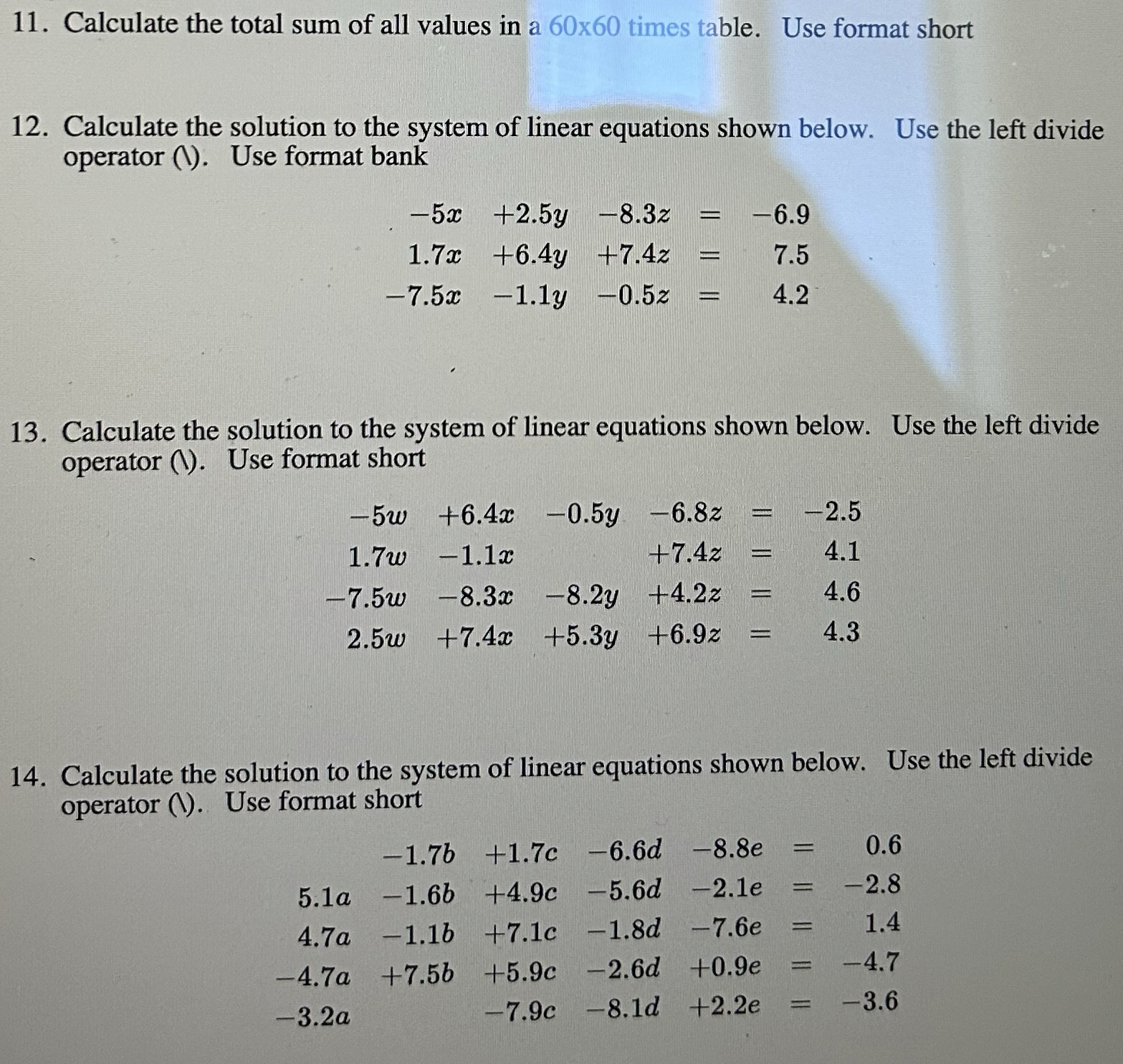 Computer Science!!! these are MATLAB questions.