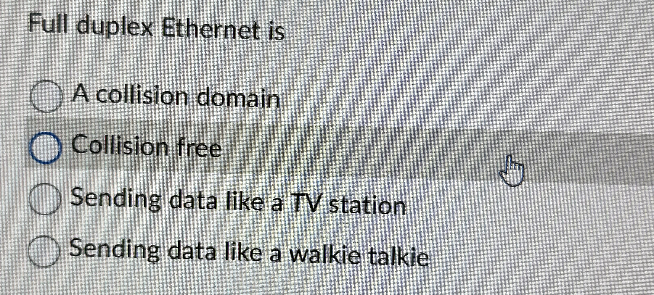 Full duplex Ethernet is A collision domain