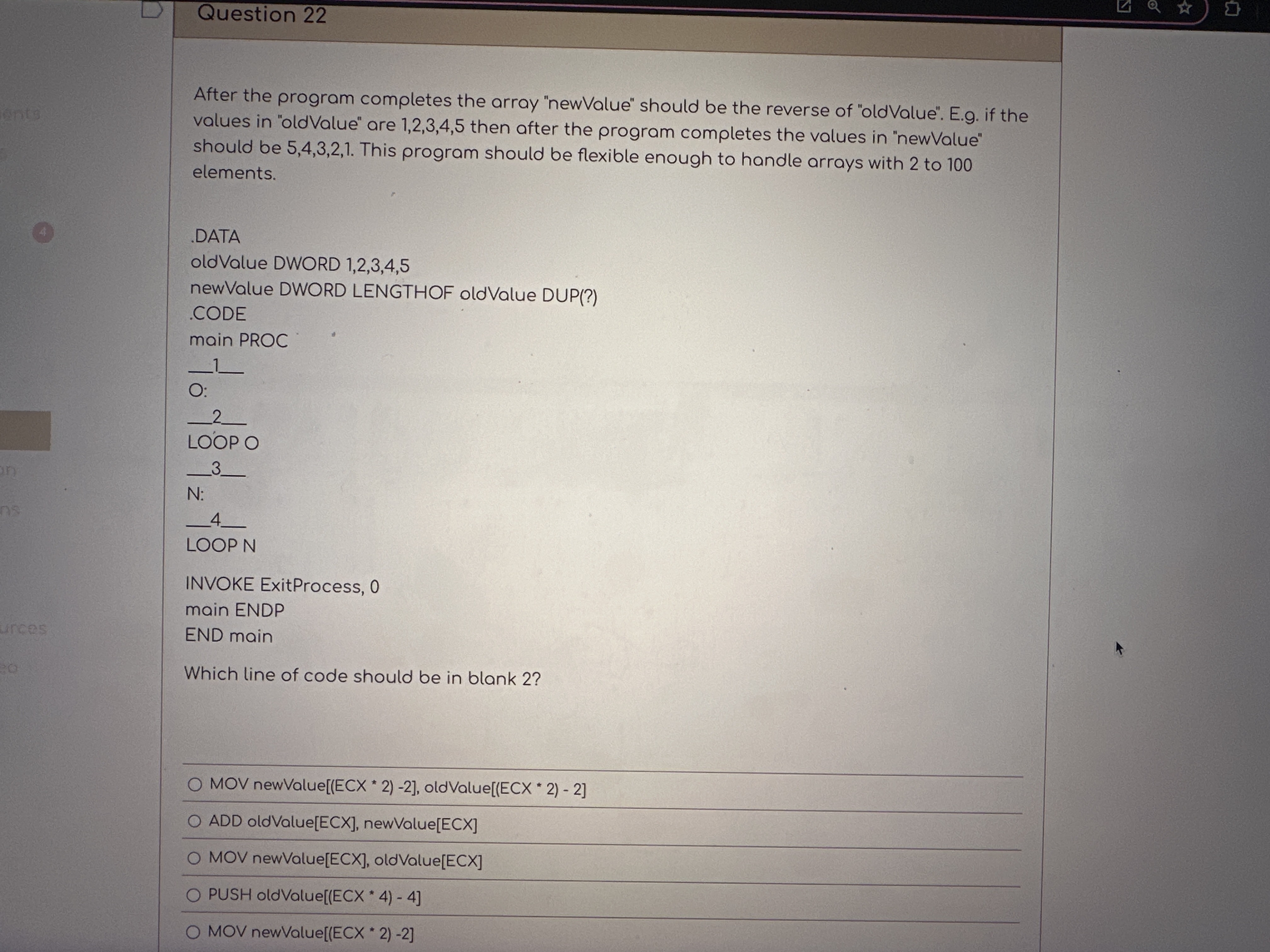 Question 2 2 After the program completes the
