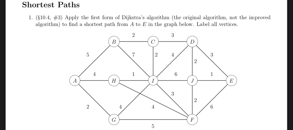 Shortest Paths 1 . ( \ ( \ S 1 0 . 4 , \ # 3 \ )