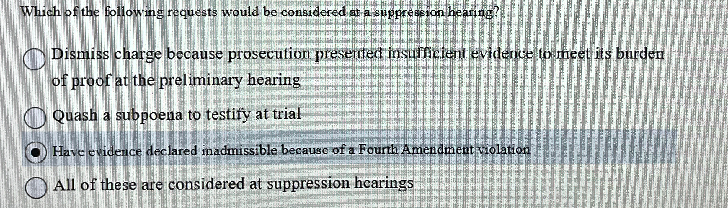 Which of the following requests would be