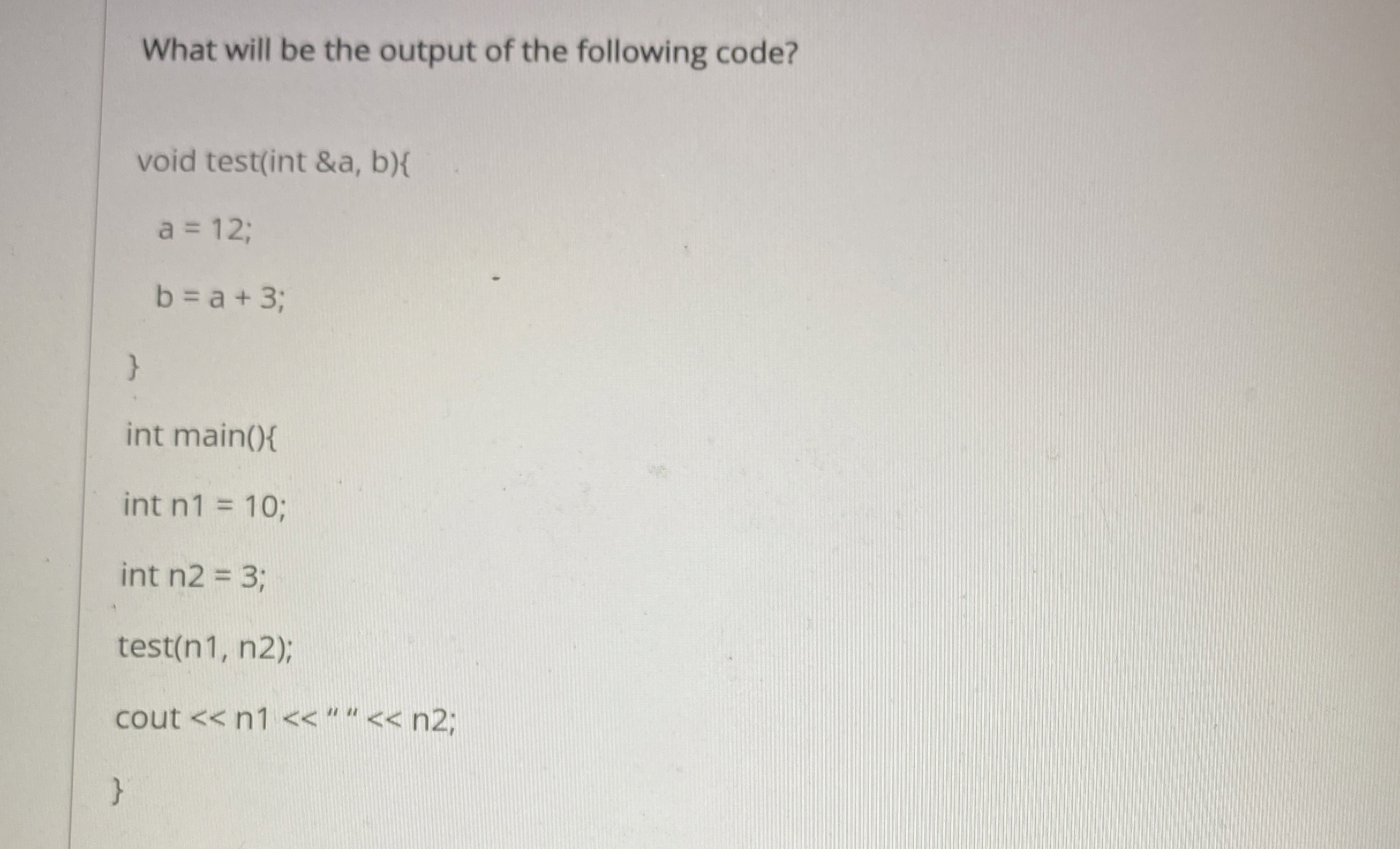 What will be the output of the following code?