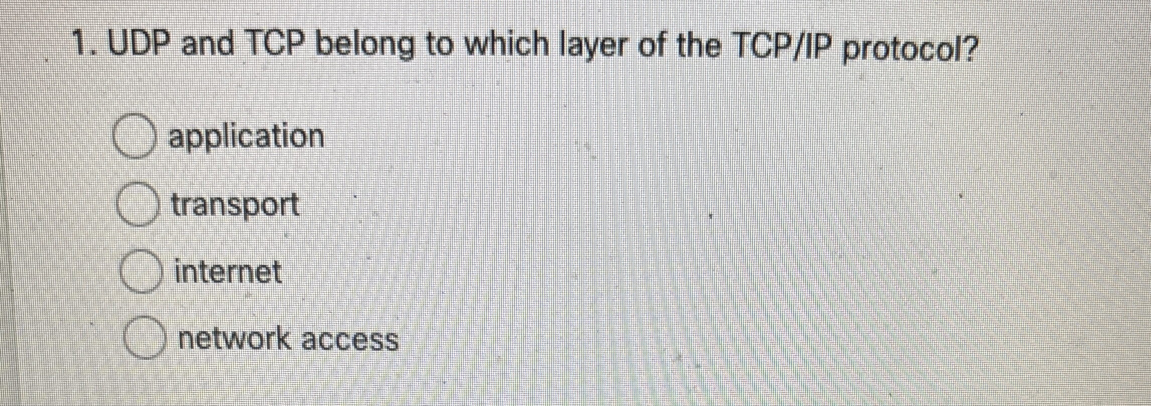 UDP and TCP belong to which layer of the TCP / IP