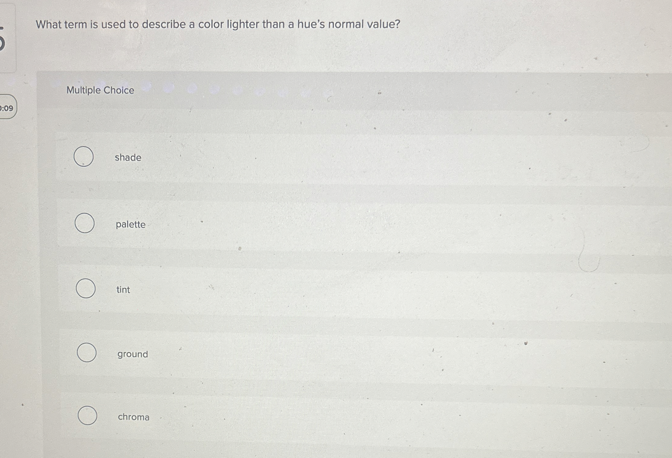 What term is used to describe a color lighter