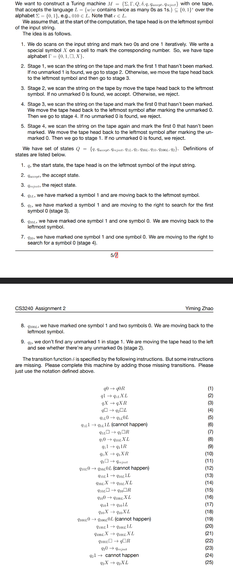 All I need is the missing transitions please. The