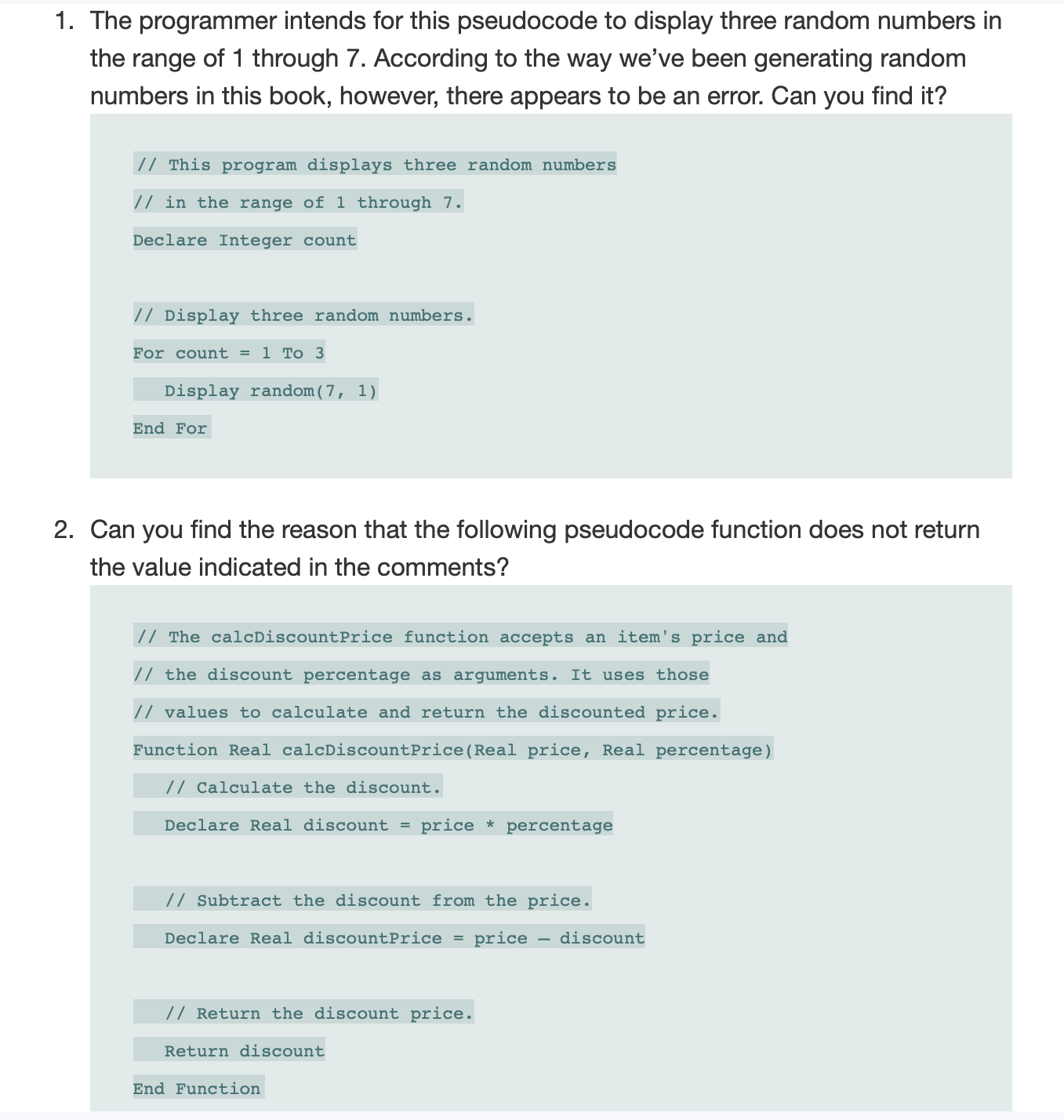 Disclaimer if coding is needed: THIS IS A PSEUDO