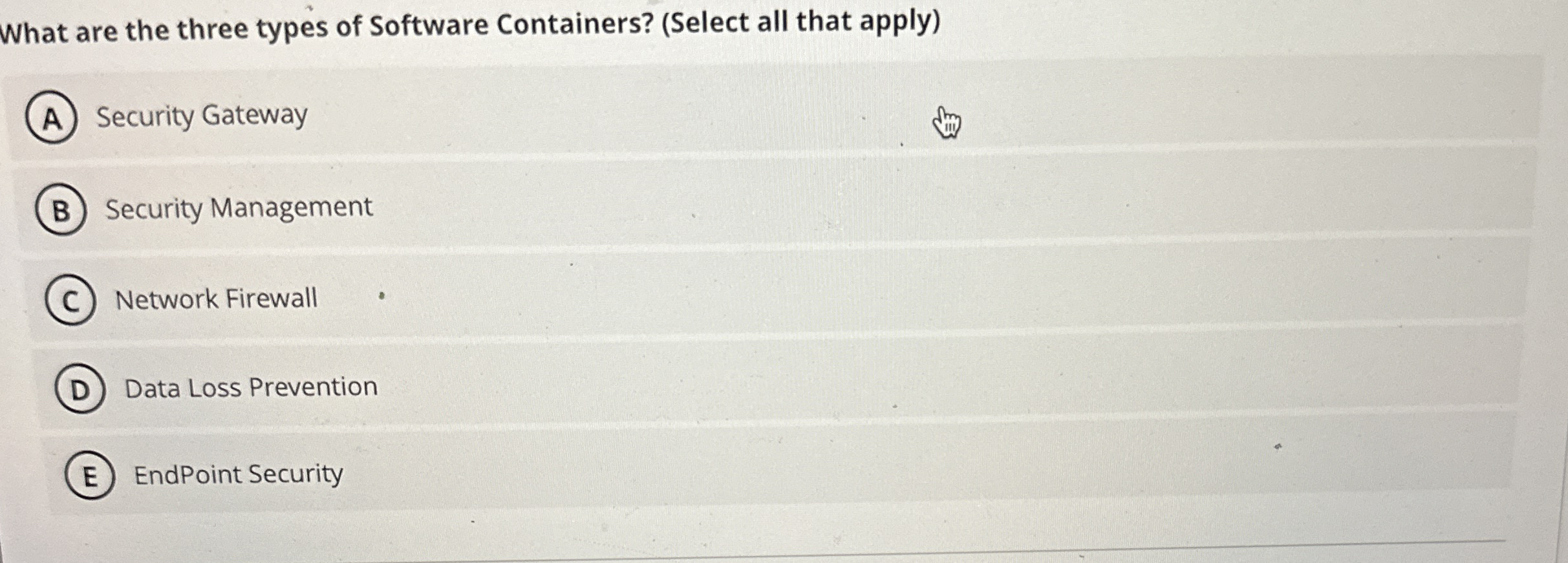 What are the three types of Software Containers?