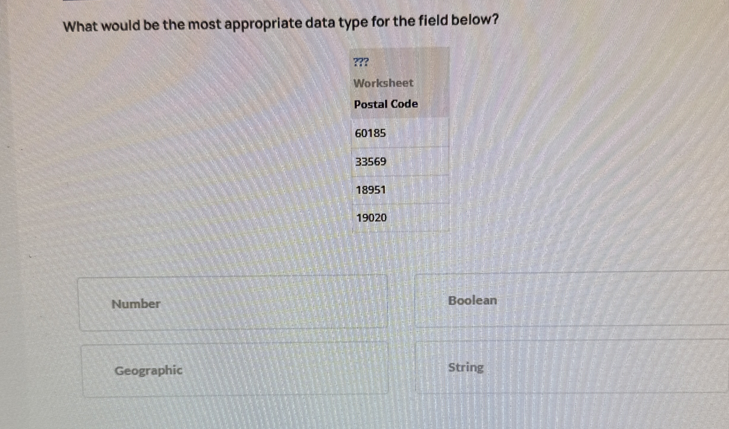 What would be the most appropriate data type for