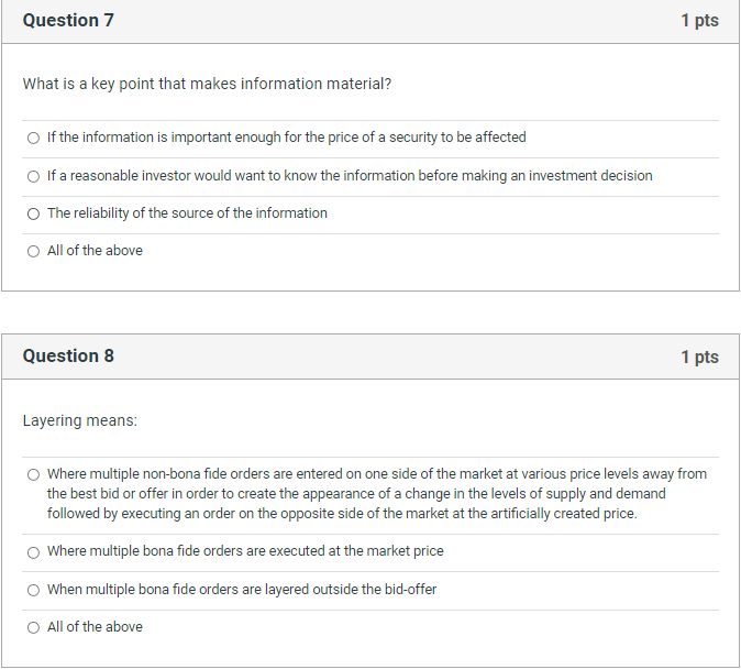 Question 7 1 pts What is a key point that makes
