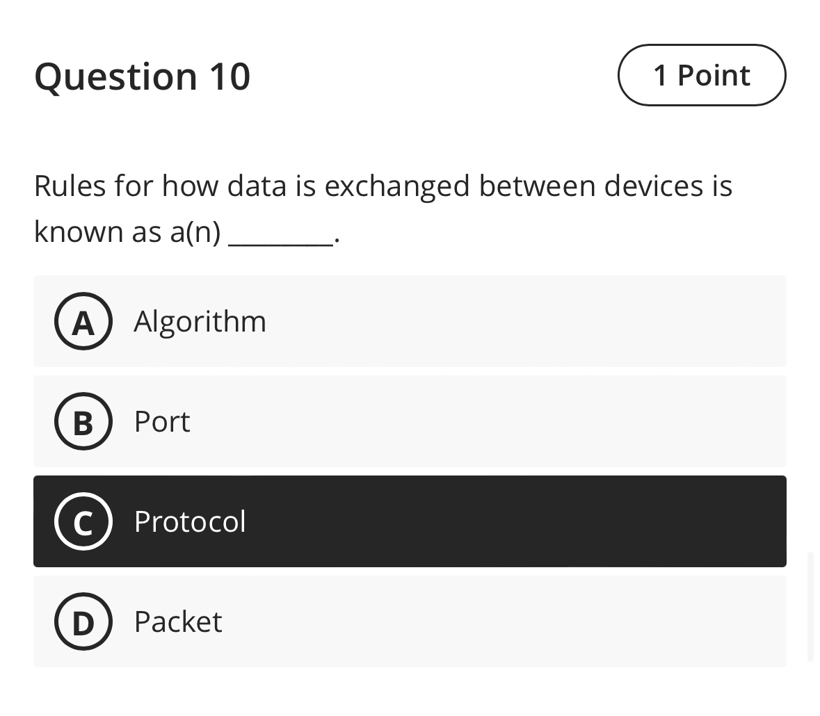 Question 1 0 1 Point Rules for how data is