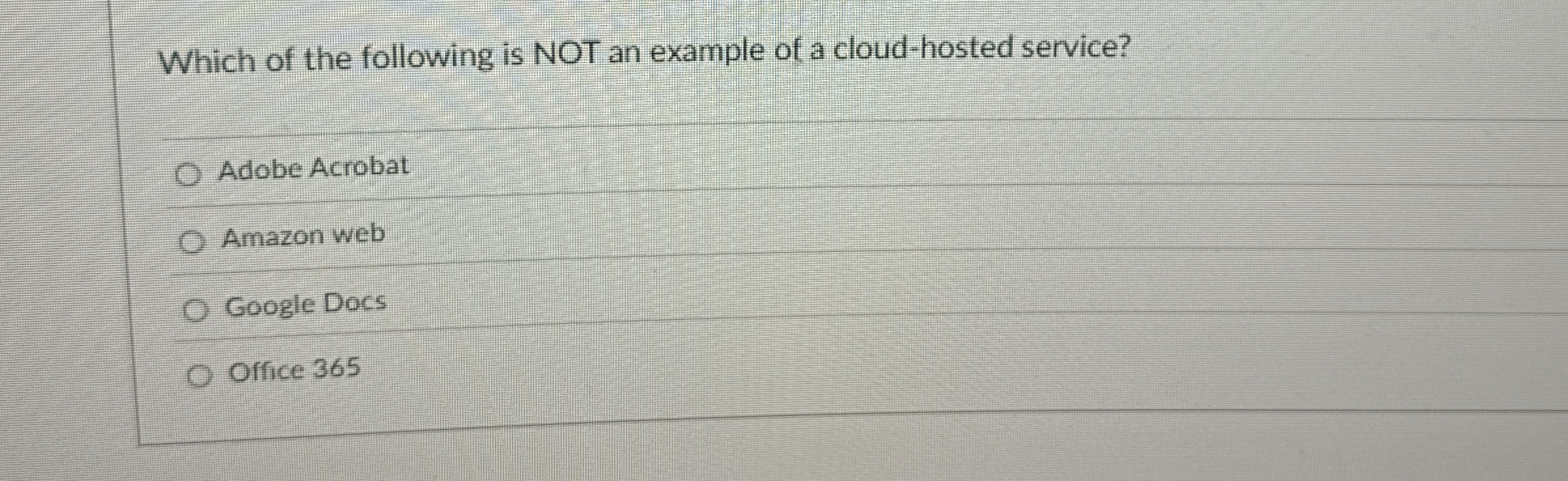 Which of the following is NOT an example of a