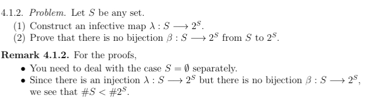 4 . 1 . 2 . Problem. Let S be any set. ( 1 )