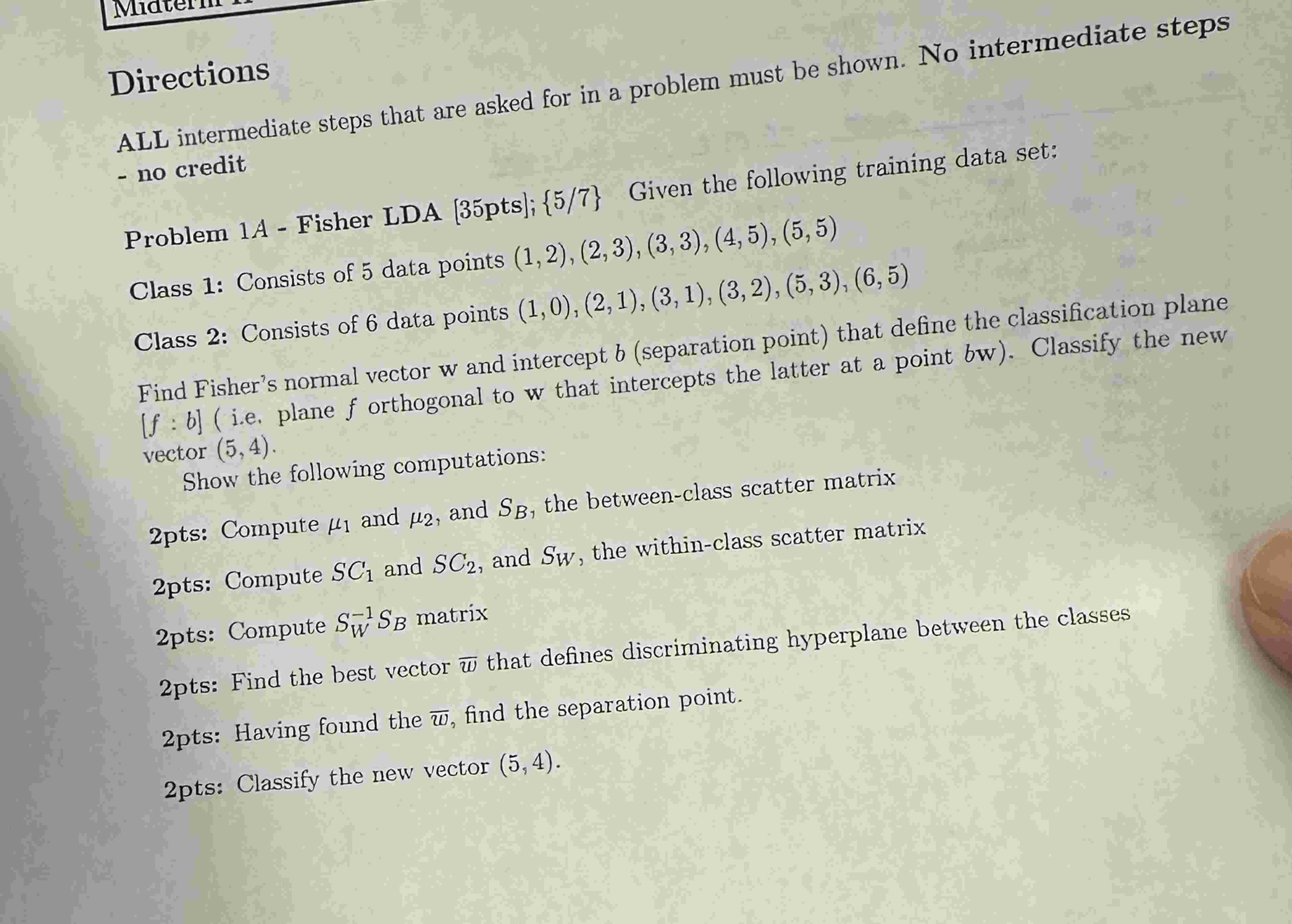 Directions ALL intermediate steps that are asked
