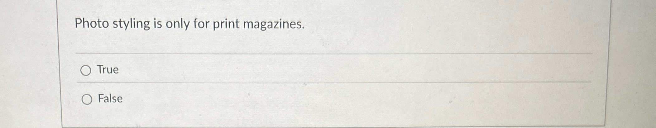 Photo styling is only for print magazines. True
