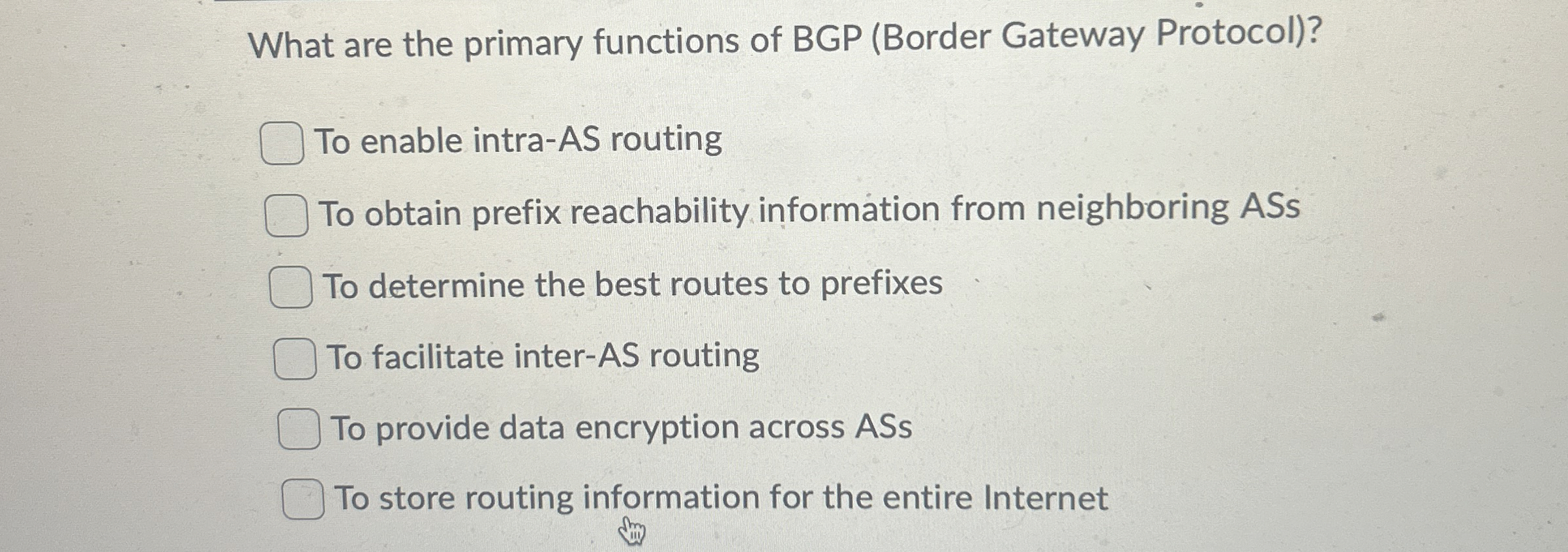 What are the primary functions of BGP ( Border
