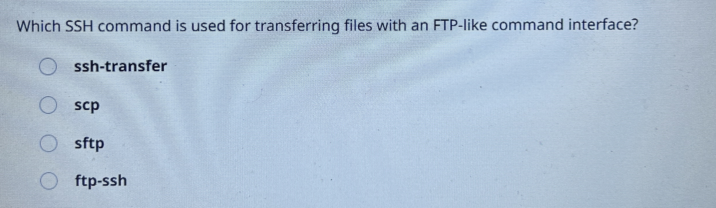 Which SSH command is used for transferring files