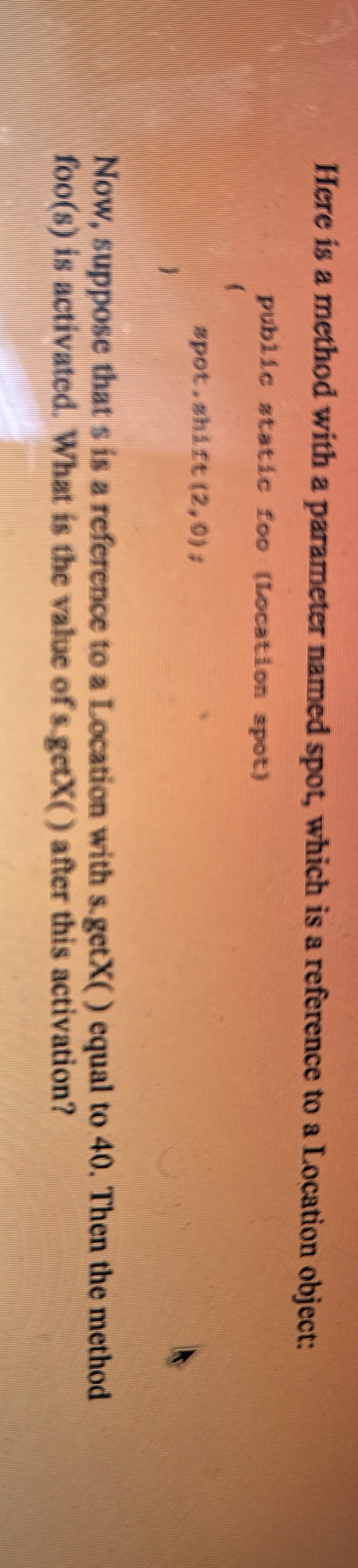 Here is a method with a parameter named spot,