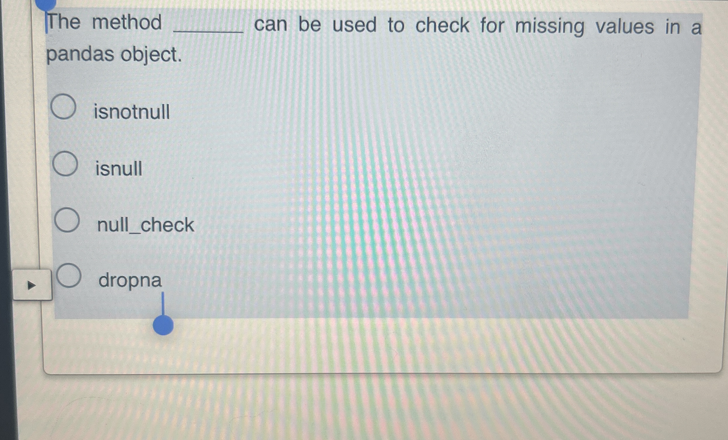 The method can be used to check for missing