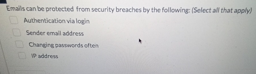 Emails can be protected from security breaches by