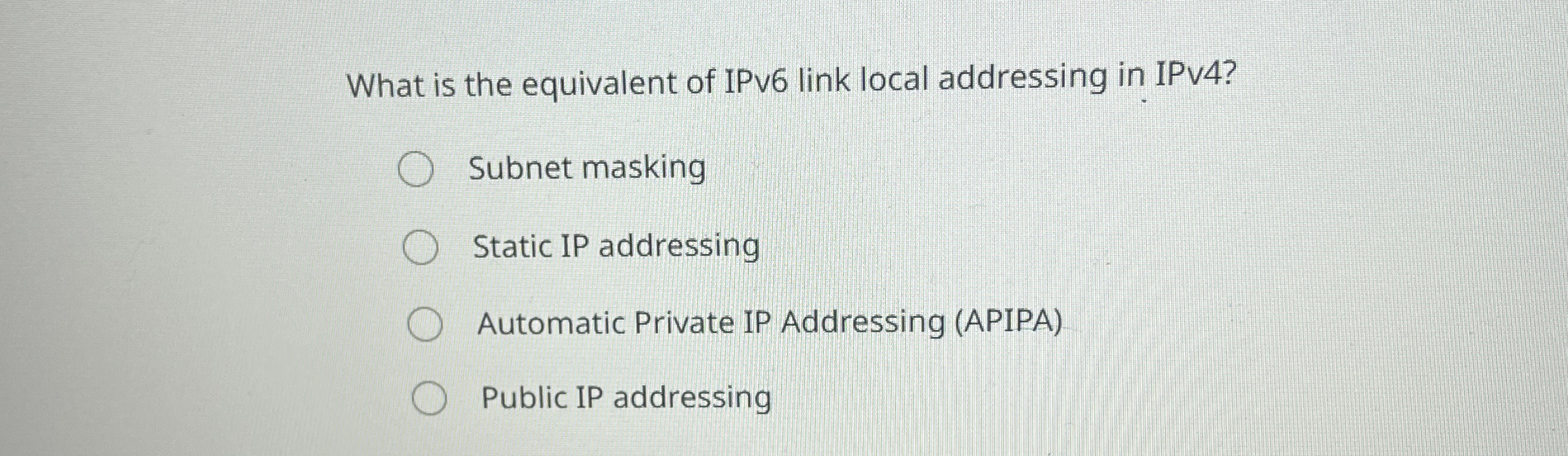 What is the equivalent of IPv 6 link local