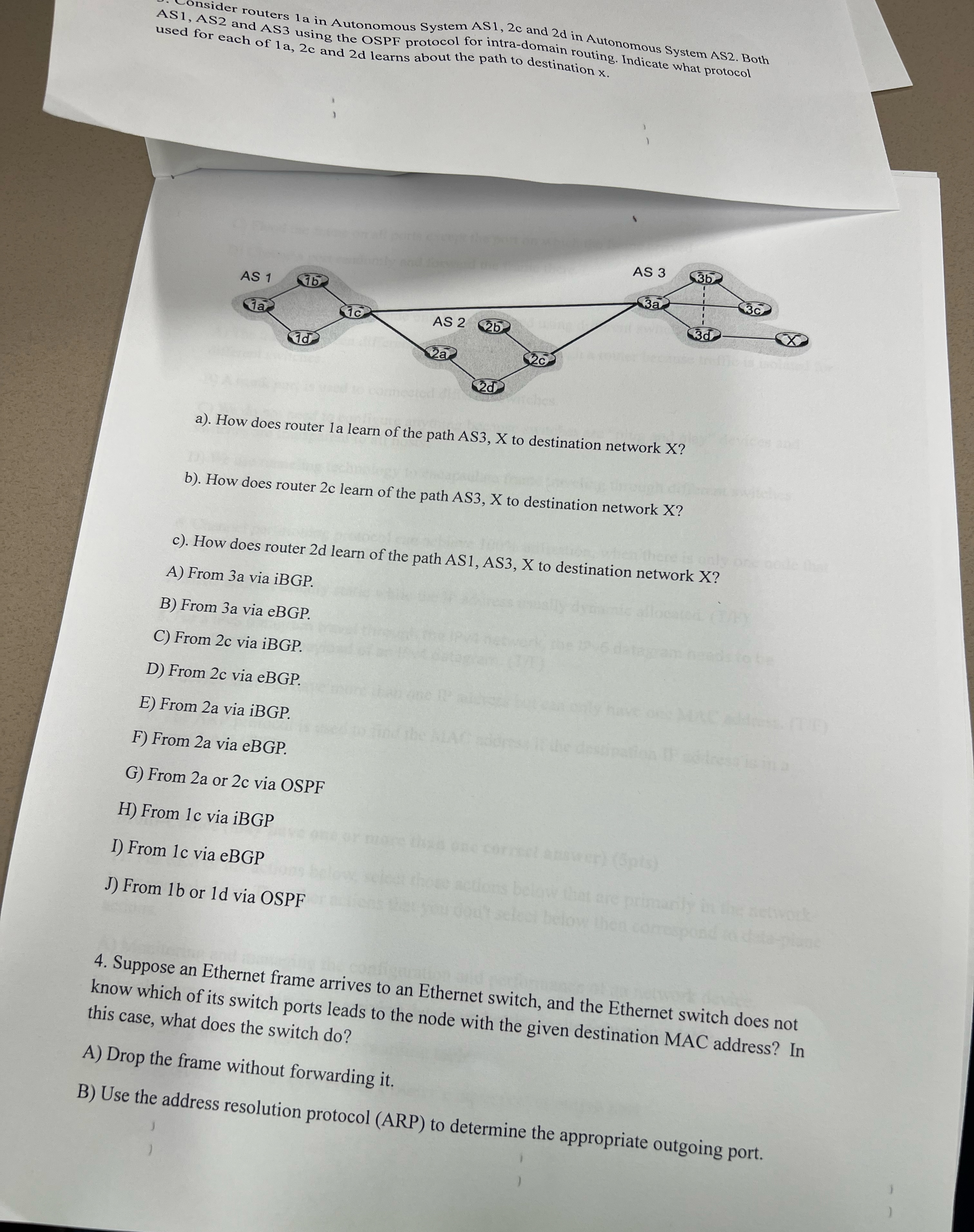 AS 1 , ASider routers 1 a in Autonomous System AS
