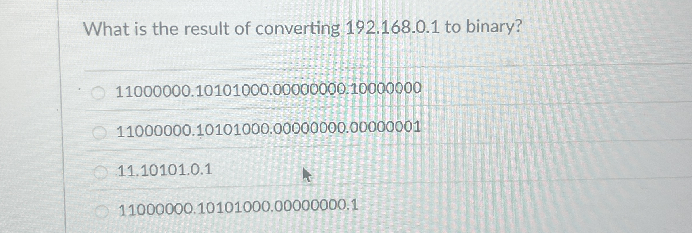 What is the result of converting 1 9 2 . 1 6 8 .