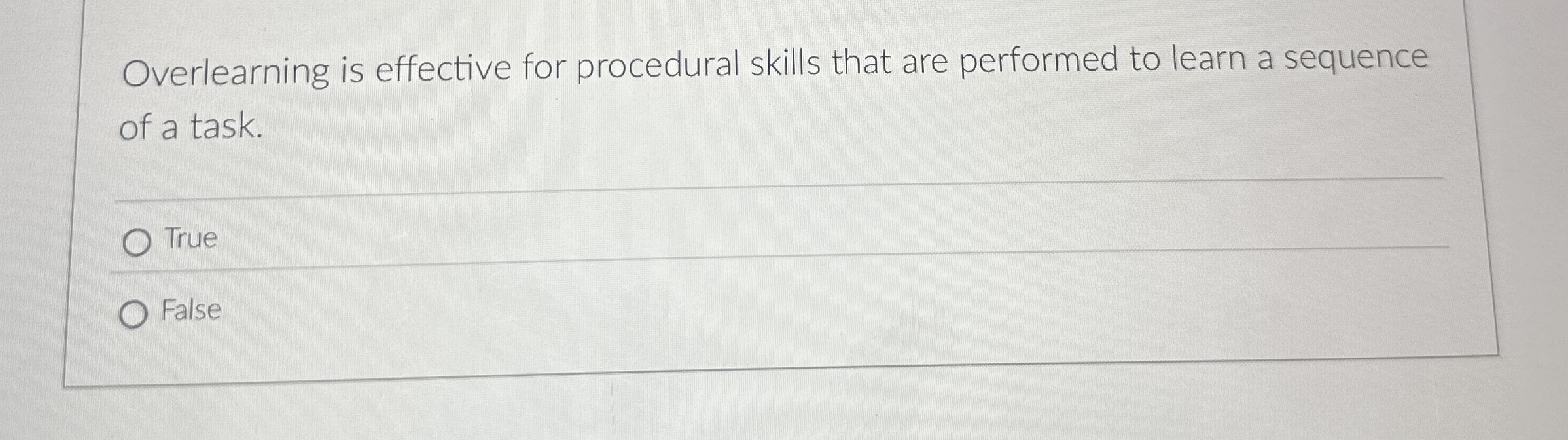 verlearning is effective for procedural skills