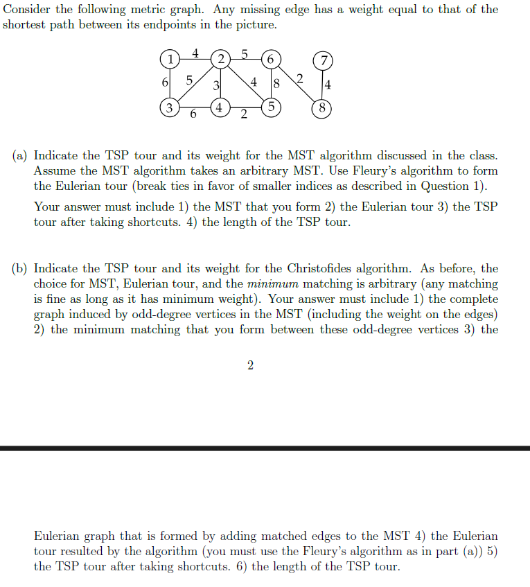 Consider the following metric graph. Any missing