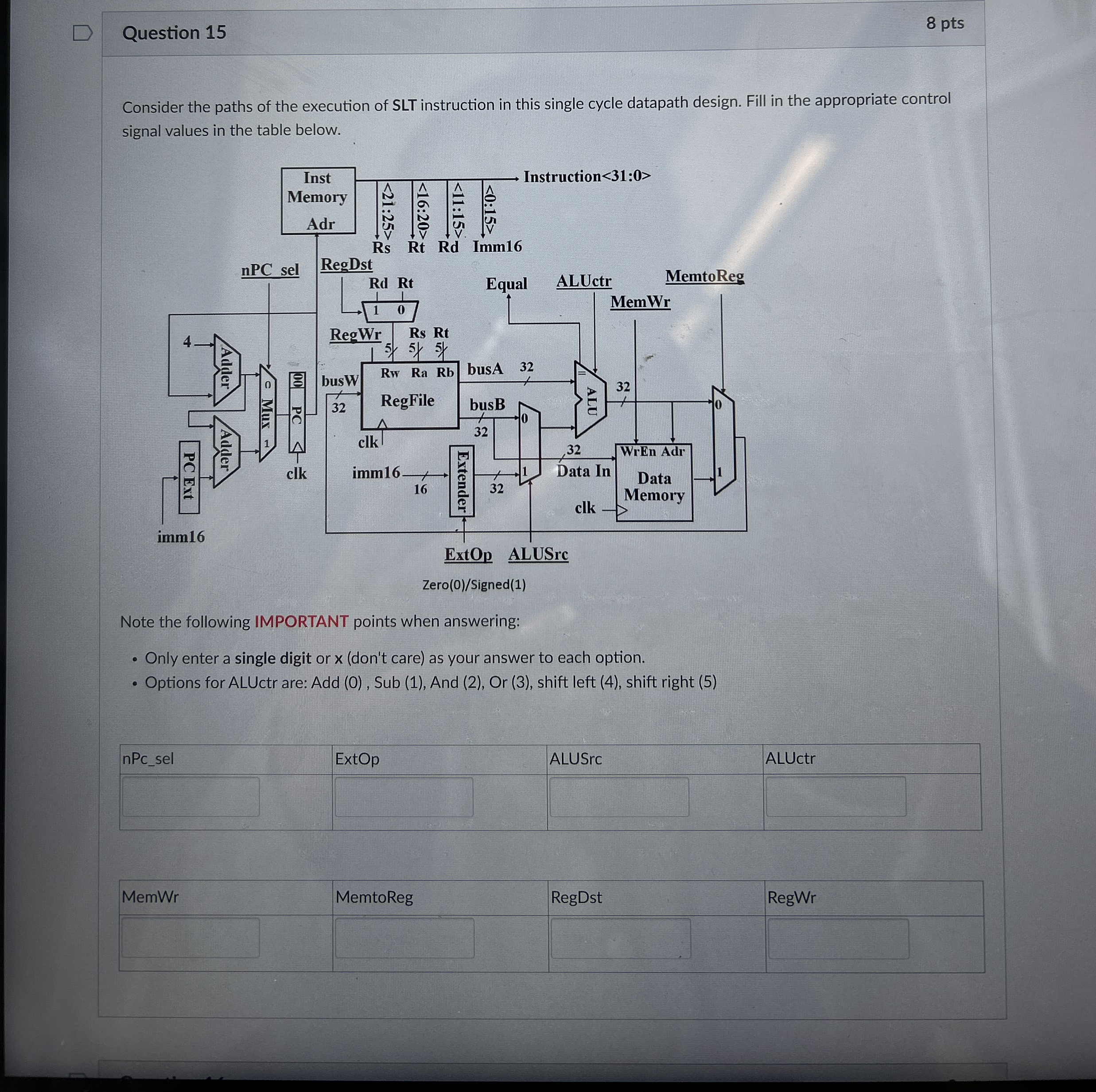 Question 1 5 8 pts Consider the paths of the