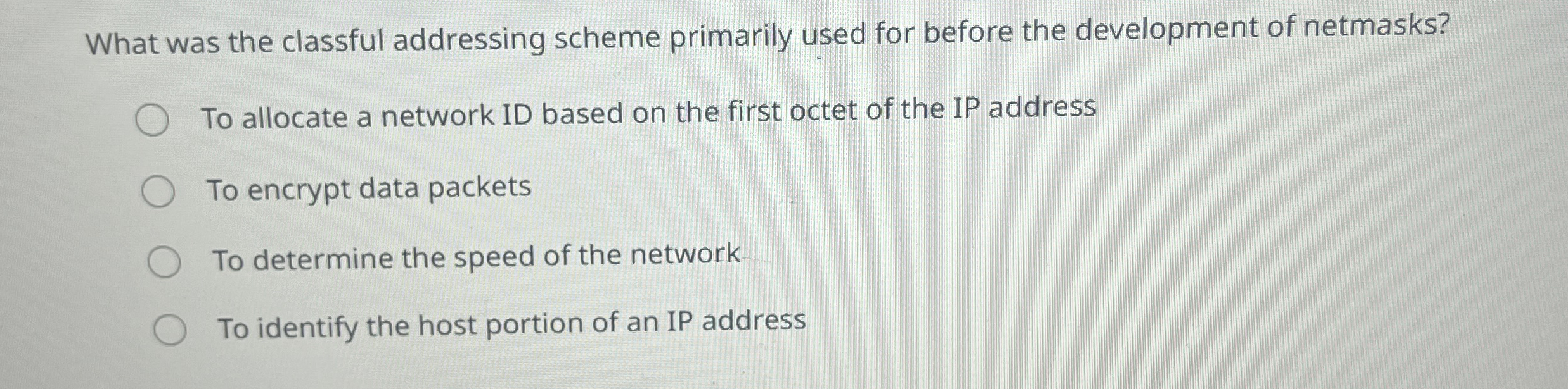 What was the classful addressing scheme primarily