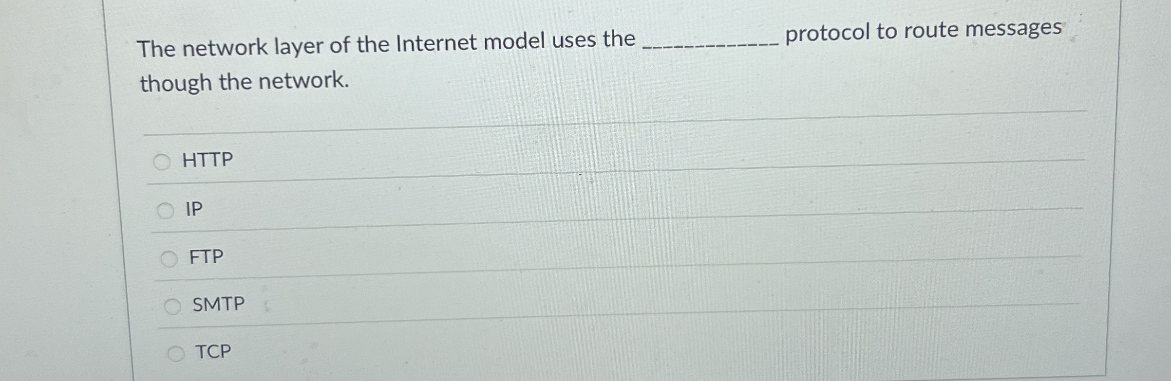 The network layer of the Internet model uses the