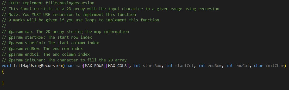 I ' m completing a C + + call function that