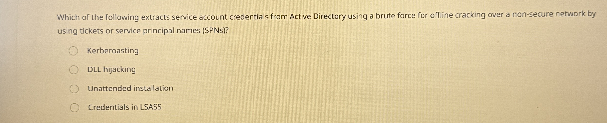 Which of the following extracts service account